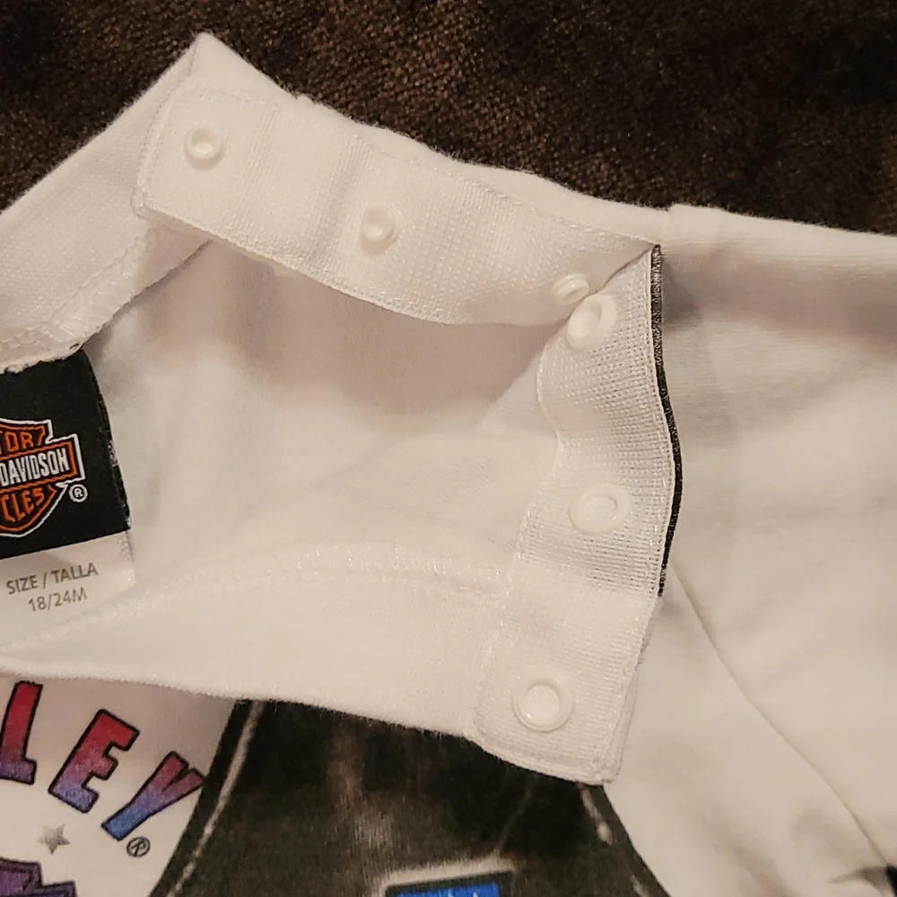 Harley-Davidson Harley-Girl onesie 18 months plus an HD Roamer bear